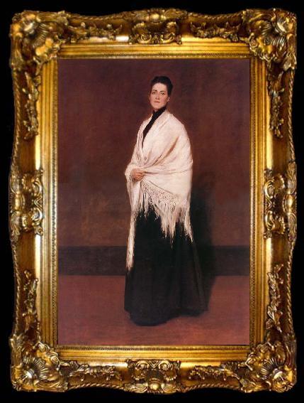 framed  William Merritt Chase The lady wear white shawl, ta009-2